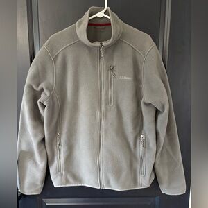 LL Bean Fleece Full Zip Jacket Mens Large Gray  Gorpcore